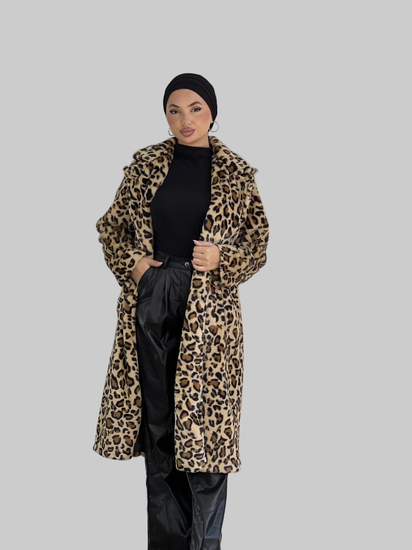 Lång dubbelknäppt kappa för kvinnor