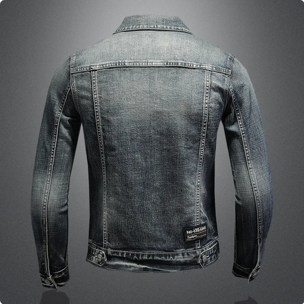 Jeansjacka – Detaljrik Design Och Vikbar Krage Med Fickor